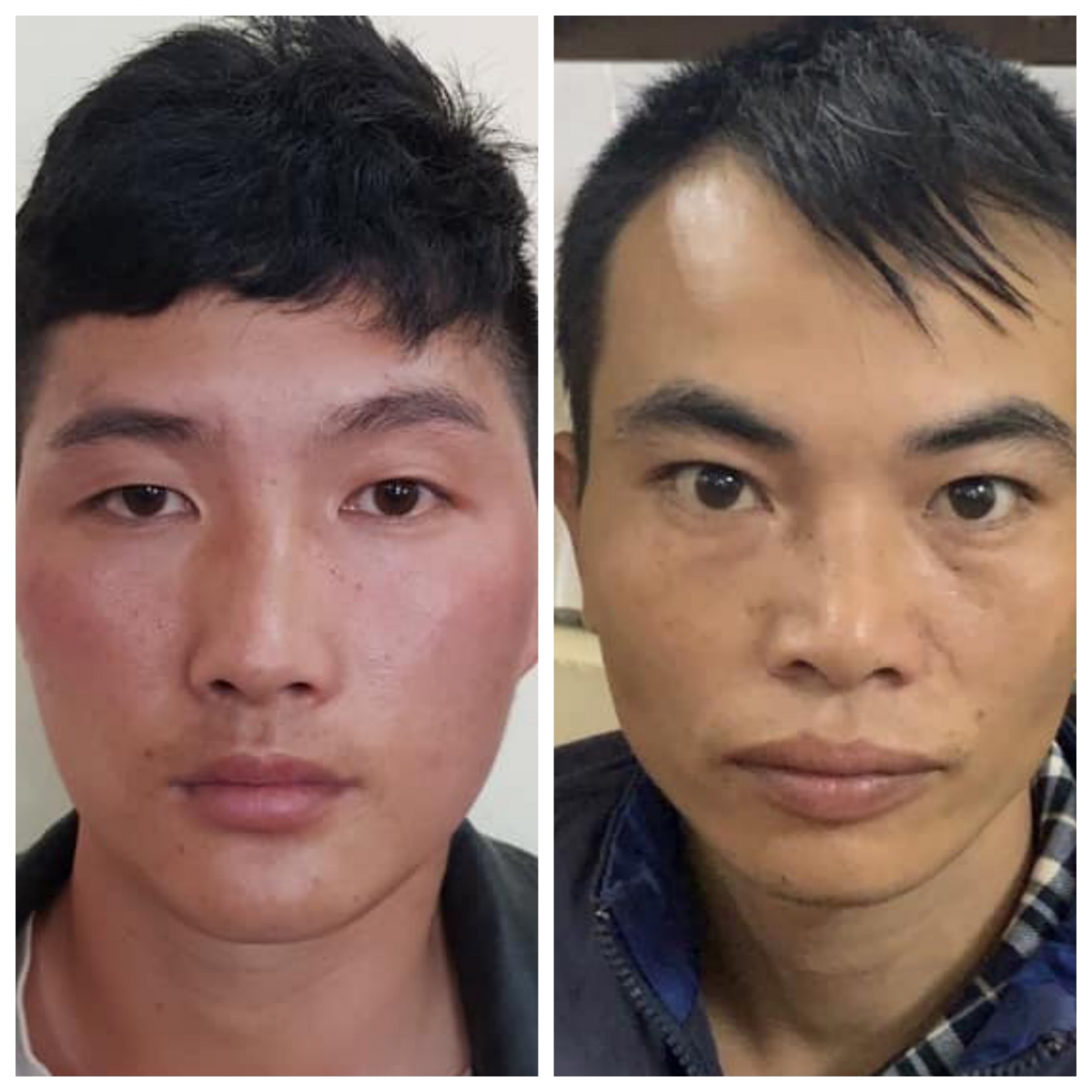 Hai đối tượng Phấu và Minh tại cơ quan công an