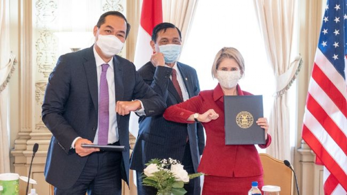 Indonesia và Mỹ ký biên bản ghi nhớ về cơ sở hạ tầng và thương mại. (Nguồn: ĐSQ Indonesia tại Mỹ)