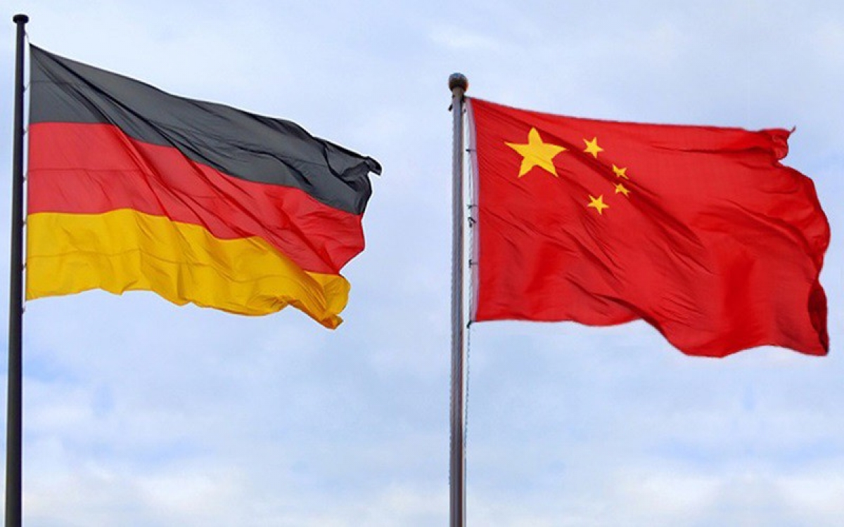 Cờ Đức và Trung Quốc. (Ảnh: Belt and Road news)