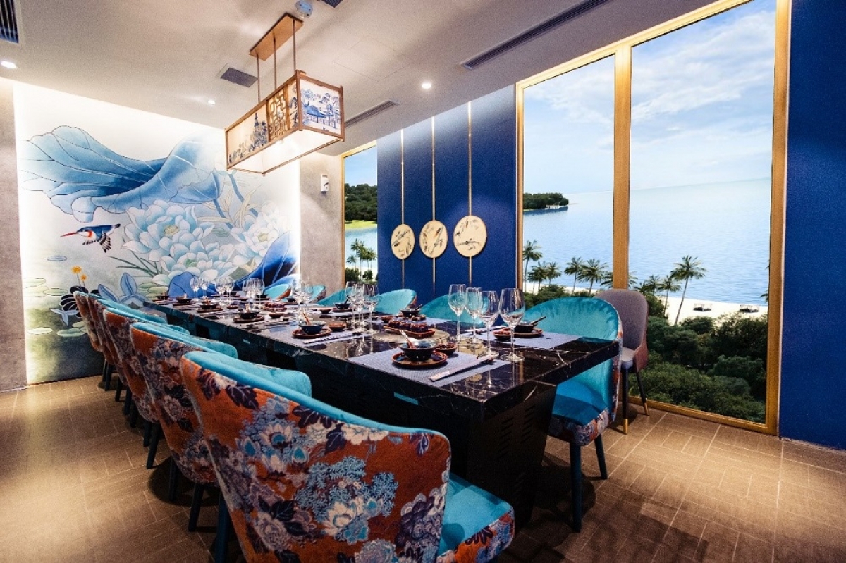 Phối cảnh một nhà hàng tại shophouse của NovaHills Mui Ne Resort &amp; Villas.