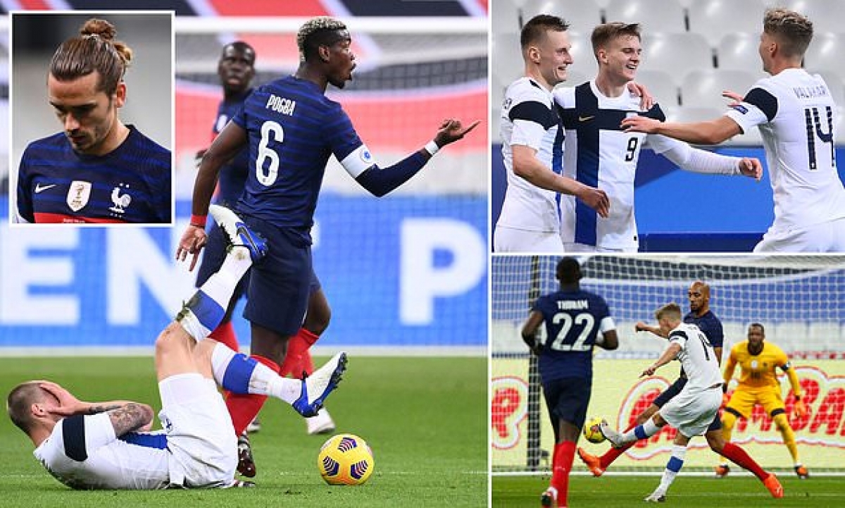 Pháp thua sốc Phần Lan ngay trước thềm trận đại chiến với Bồ Đào Nha. (Ảnh: Daily Mail)