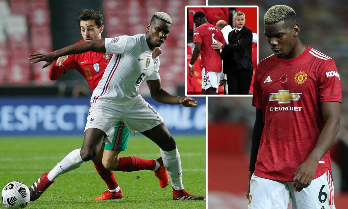 Pogba hạnh phúc ở ĐT Pháp nhưng ở MU thì không. (Ảnh: Daily Mail)