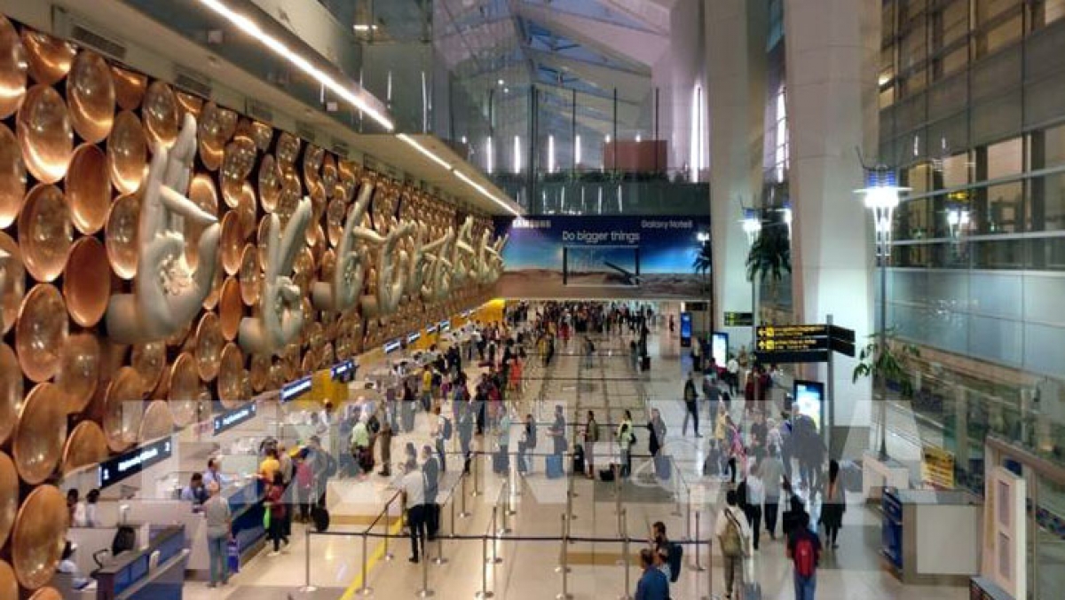 Sân bay Quốc tế Indira Gandhi ở Thủ đô New Delhi, Ấn Độ. Ảnh: ANI/TTXVN