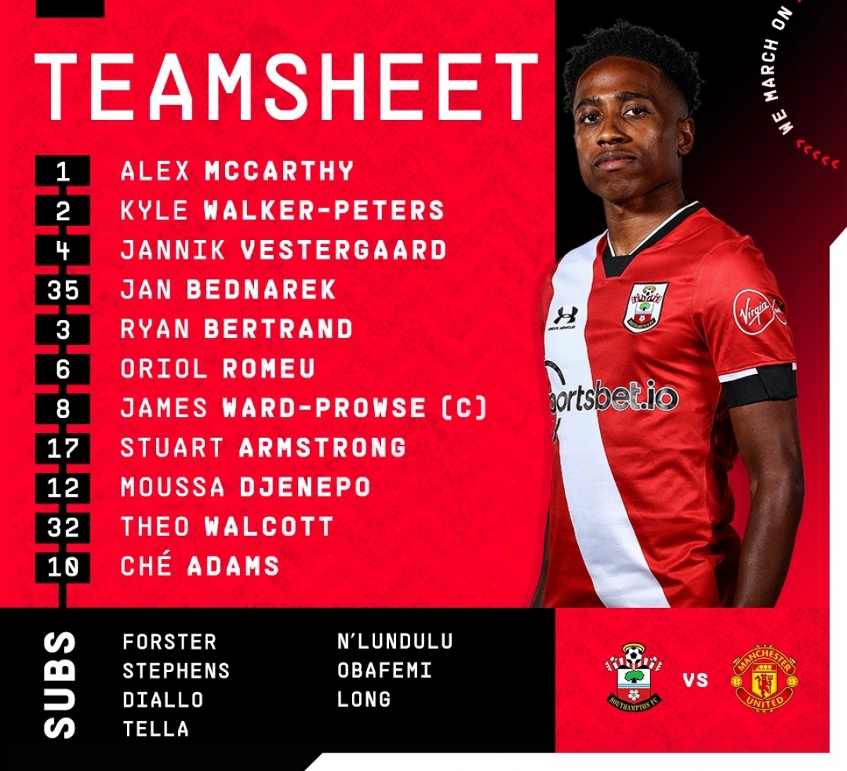 Southampton thiếu vắng tiền đạo chủ lực Danny Ings ở trận này. (Ảnh: SaintsFC)