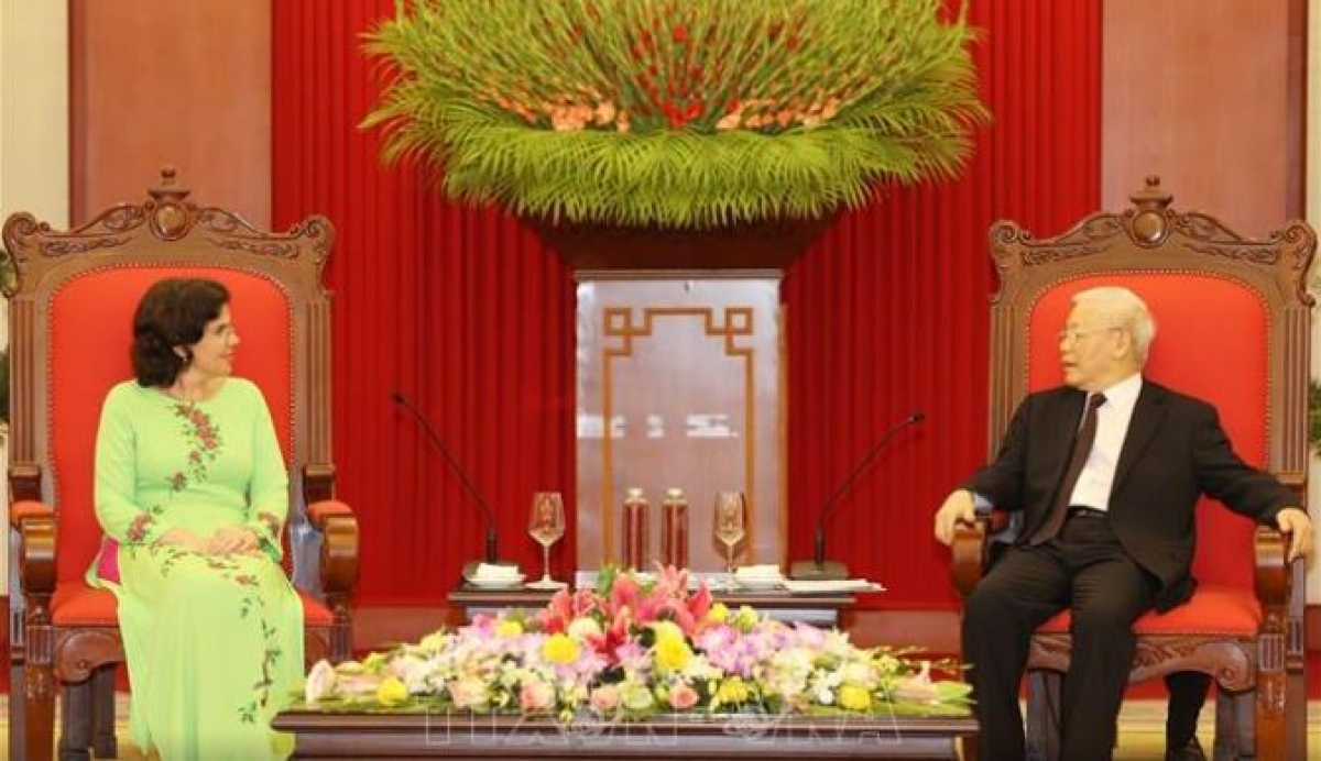 Tổng Bí thư, Chủ tịch nước Nguyễn Phú Trọng tiếp Đại sứ Cuba. Ảnh: TTXVN.