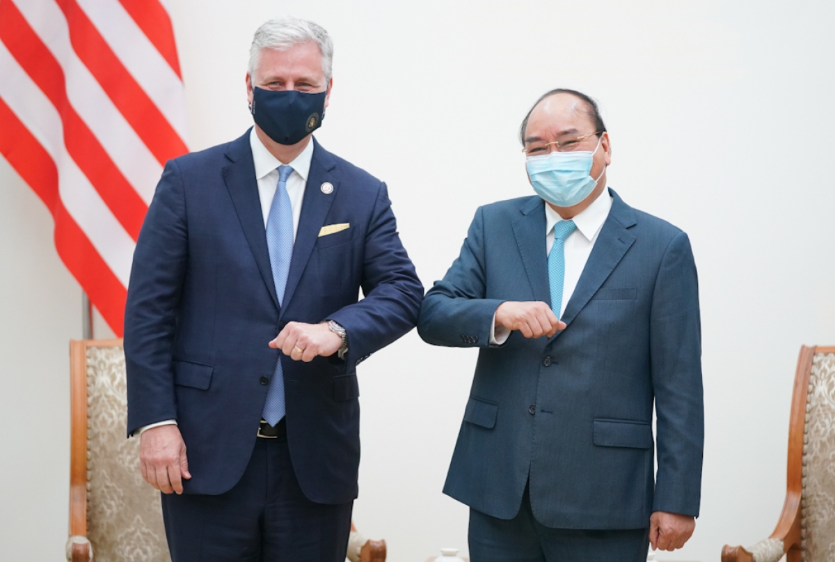 Thủ tướng Chính phủ Nguyễn Xuân Phúc tiếp xã giao  Cố vấn An ninh quốc gia Hoa Kỳ Robert O’Brien.
