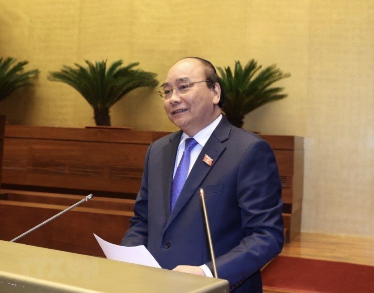 Thủ tướng Nguyễn Xuân Phúc trả lời chất vấn trước Quốc hội tại Kỳ họp thứ 10. Ảnh: TTXVN