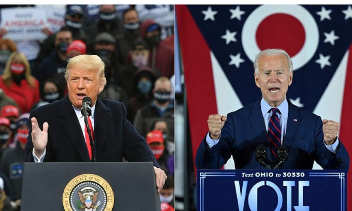 Tổng thống Mỹ Donald Trump (trái) và ứng viên tổng thống đảng Dân chủ Joe Biden. Ảnh: AFP.