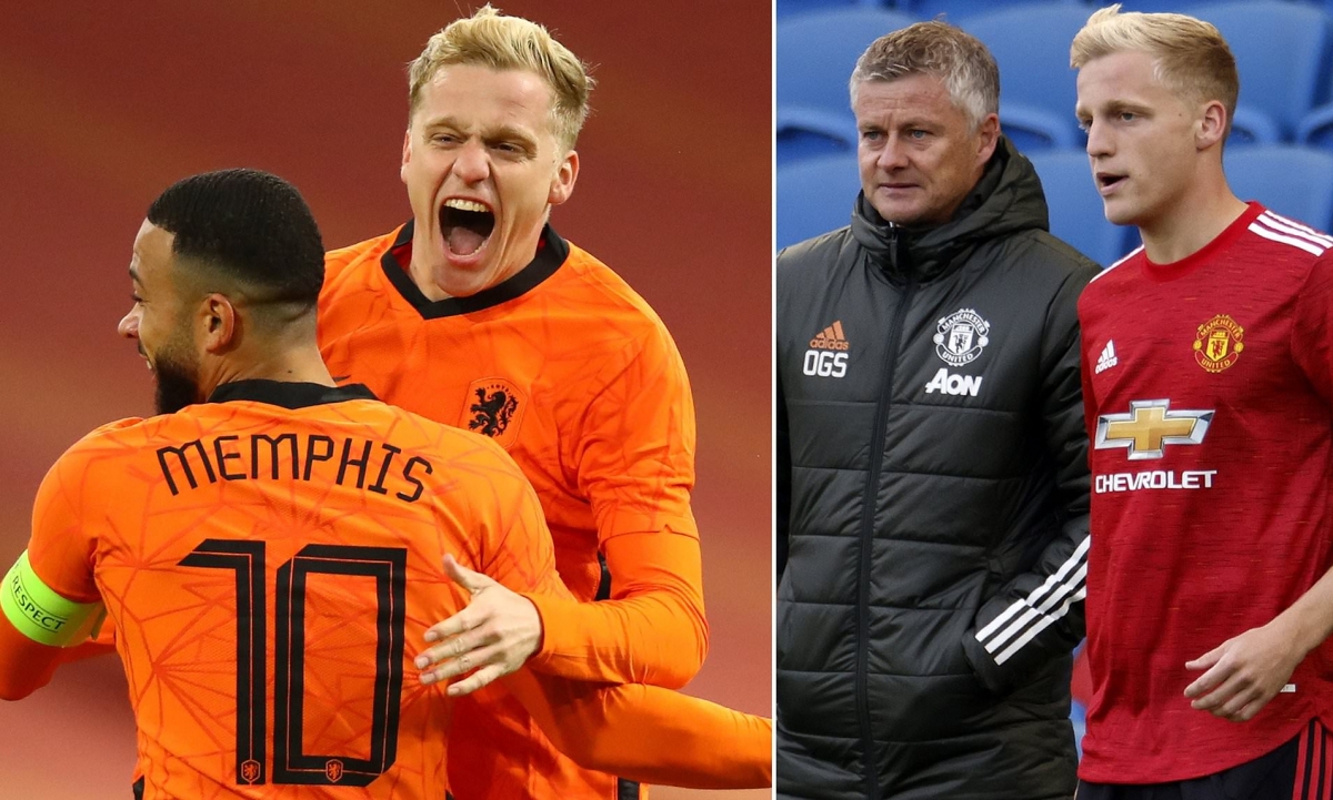 Van De Beek tranh thủ gửi thông điệp tới MU sau khi tỏa sáng ở ĐT Hà Lan. (Ảnh: Daily Mail)