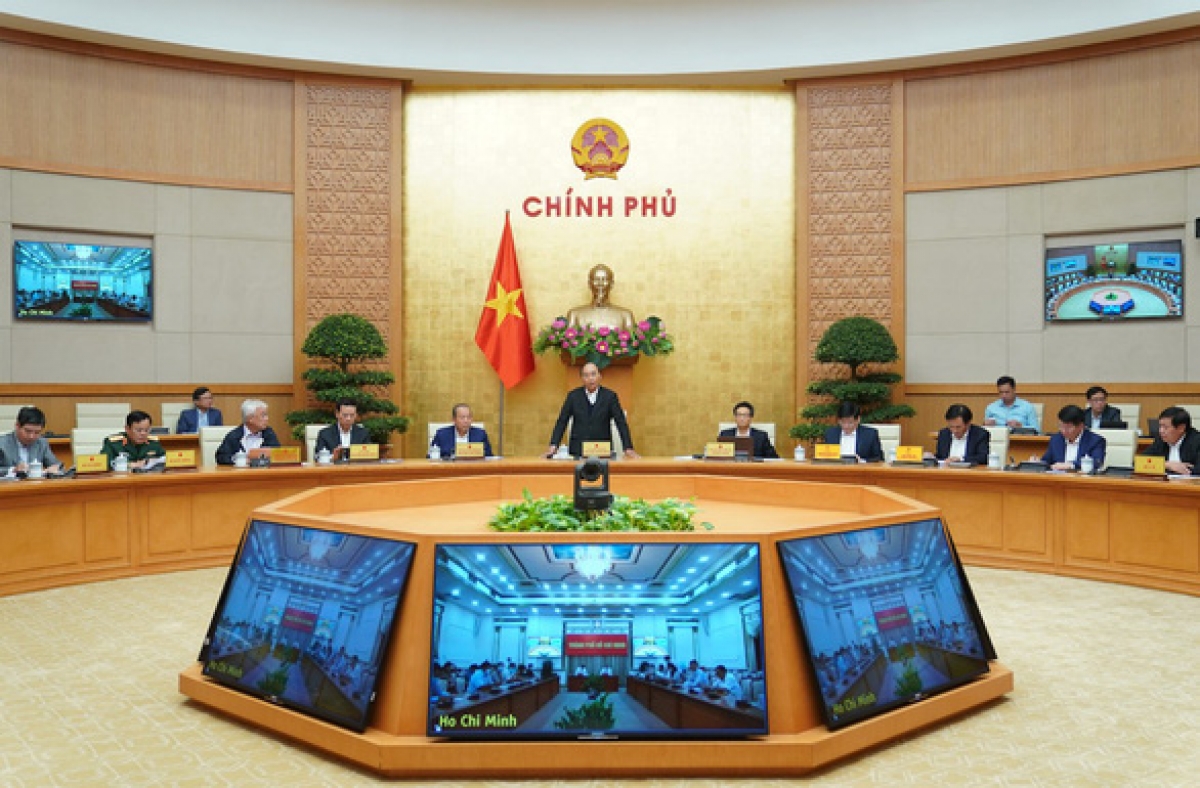 Thủ tướng chủ trì họp phòng chống dịch Covid-19 - Ảnh: VGP