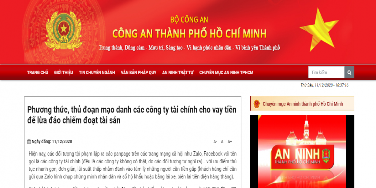 Cảnh báo của Công an TP.HCM
