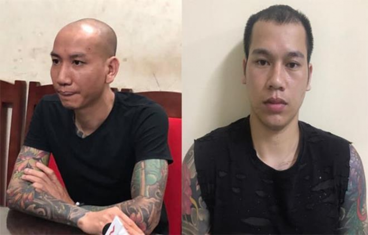 Phú Lê cùng Hoàng Văn Thụy tại cơ quan công an.
