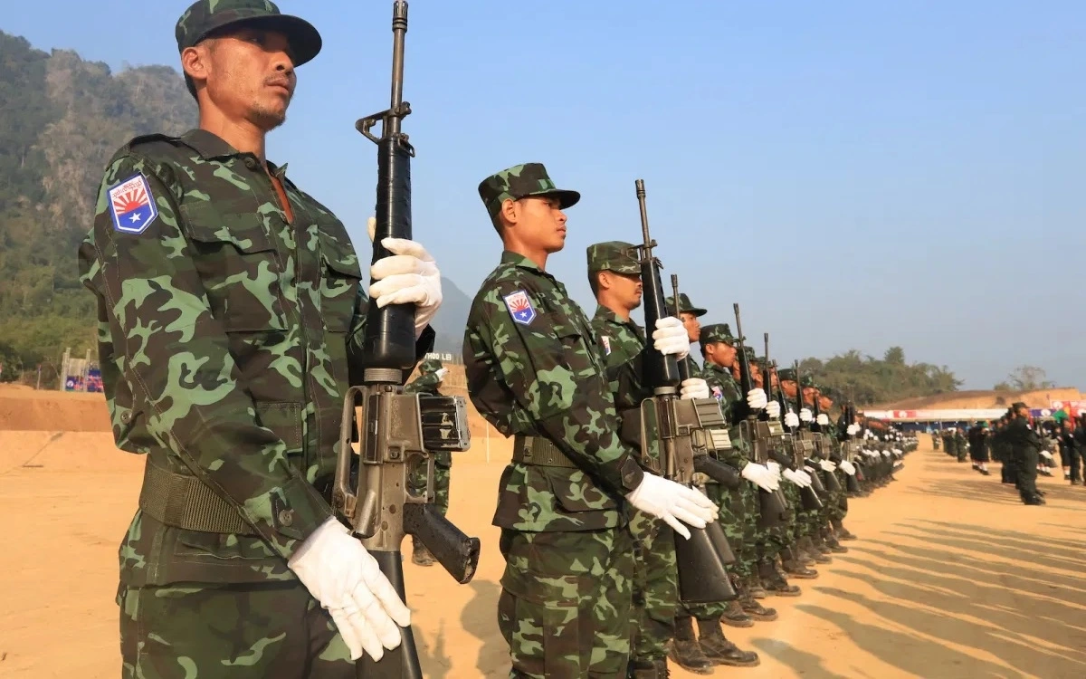Một lực lượng quân nổi dậy ở Myanmar. Ảnh: KNU.