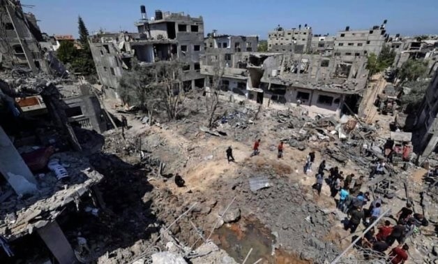 Gaza tan hoang sau một lần bị oanh tạc. Ảnh:Egypt Today.