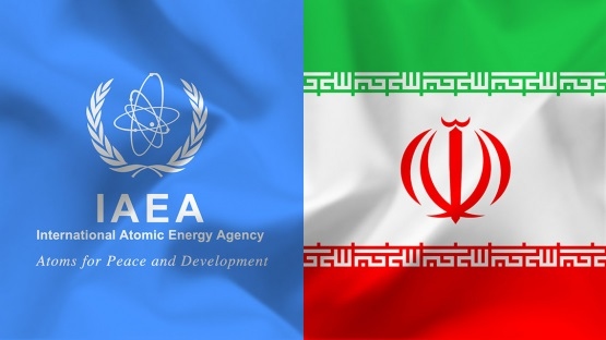 Biểu tượng IAEA và quốc kỳ Iran. Ảnh: IAEA.