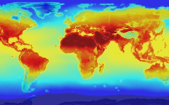 Nóng lên toàn cầu. Ảnh: NASA.