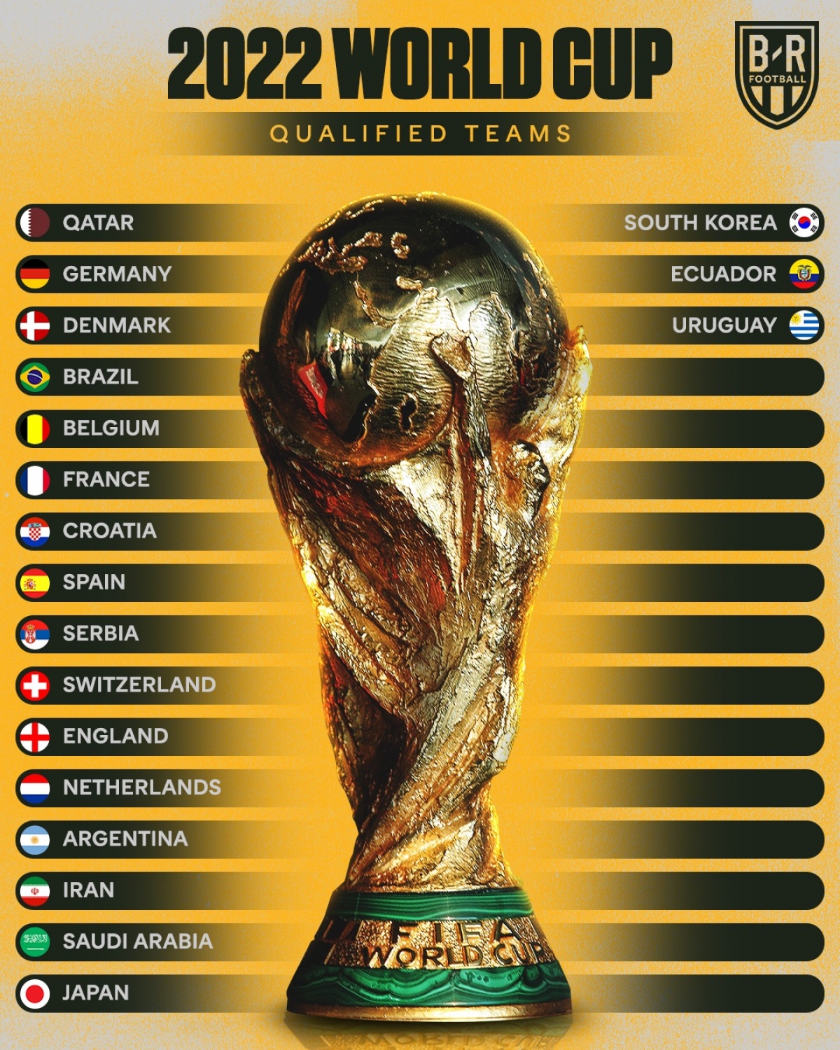 Các đội bóng đã có vé dự VCK World Cup 2022 (Ảnh: Bleacher Report Football).