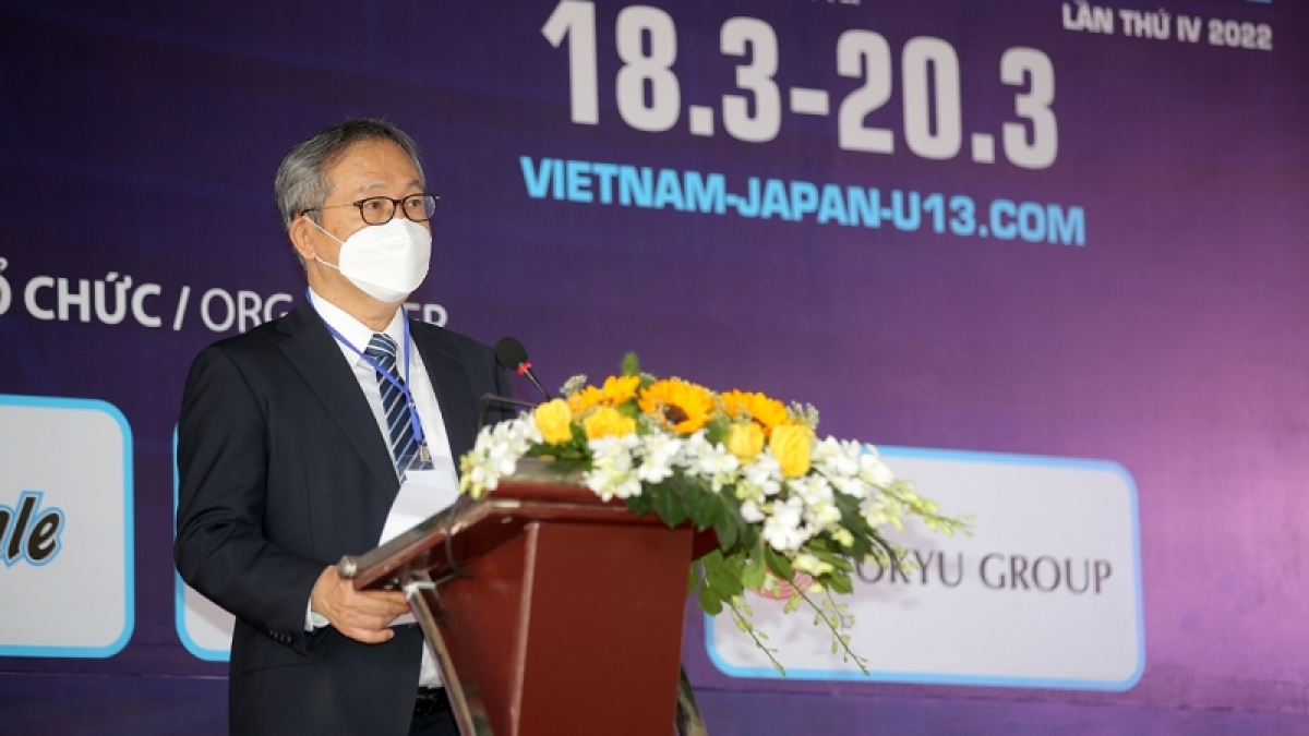 Ông Yamada Takio, Đại sứ đặc mệnh toàn quyền Nhật Bản tại Việt Nam phát biểu khai mạc. (Ảnh: Hà An)