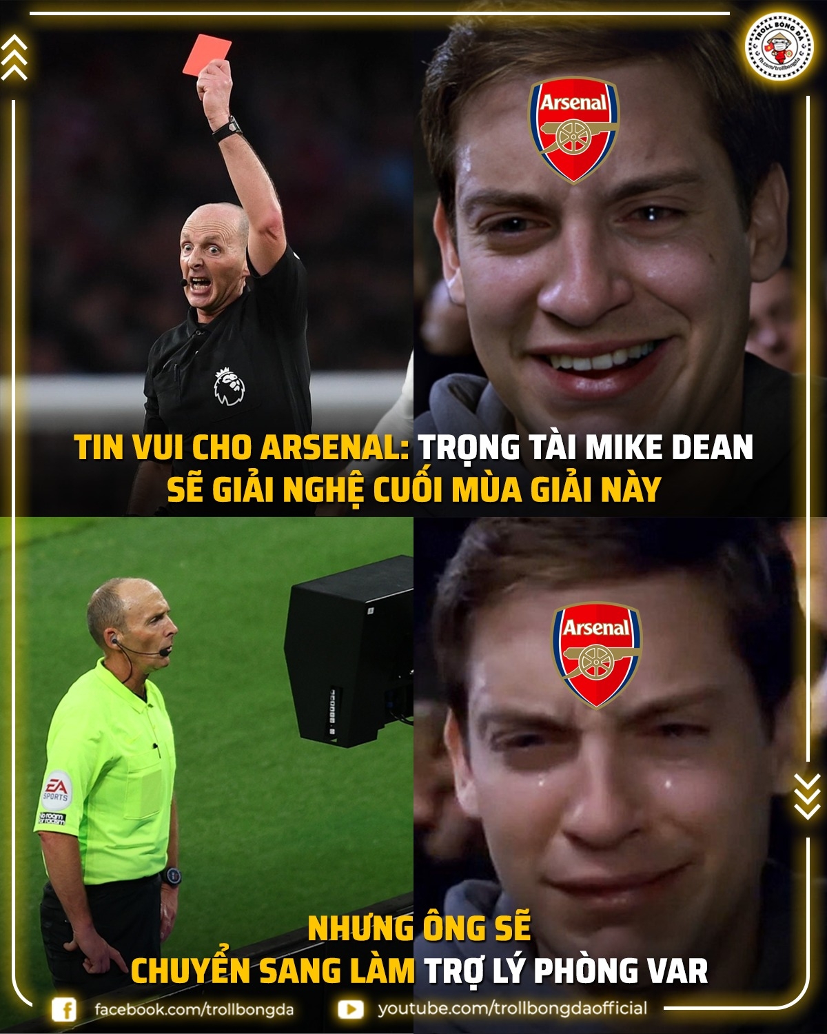 Arsenal vẫn chưa thể quên đi nỗi ác mộng với trọng tài Mike Dean./.