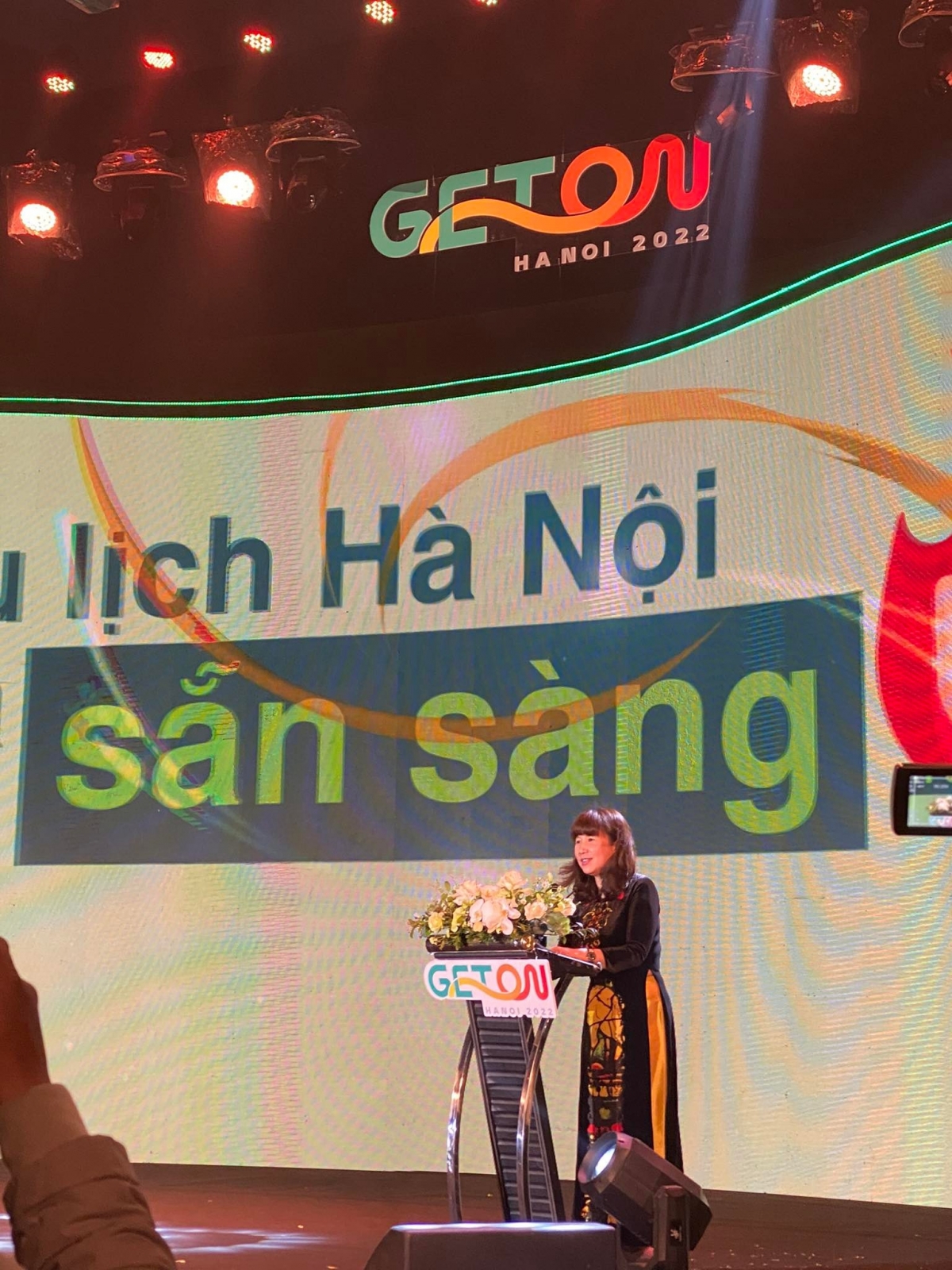 Bà Đặng Hương Giang, Giám đốc Sở du lịch Hà Nội phát biểu tại sự kiện