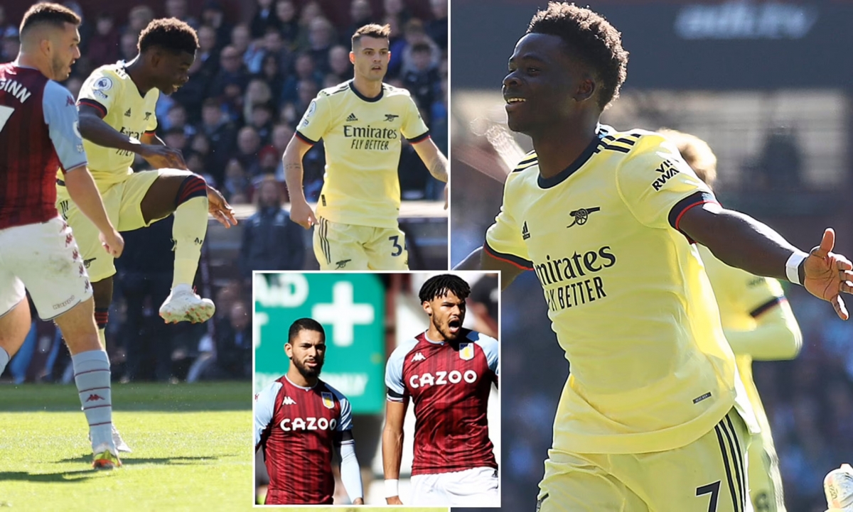 Saka giúp Arsenal giành chiến thắng quan trọng trước Aston Villa. (Ảnh: Daily Mail)