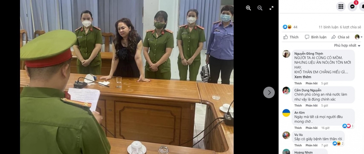 Dưới các tin tức về việc Nguyễn Phương Hằng bị bắt là hàng loạt bình luận đồng tình với quyết định của cơ quan chức năng.