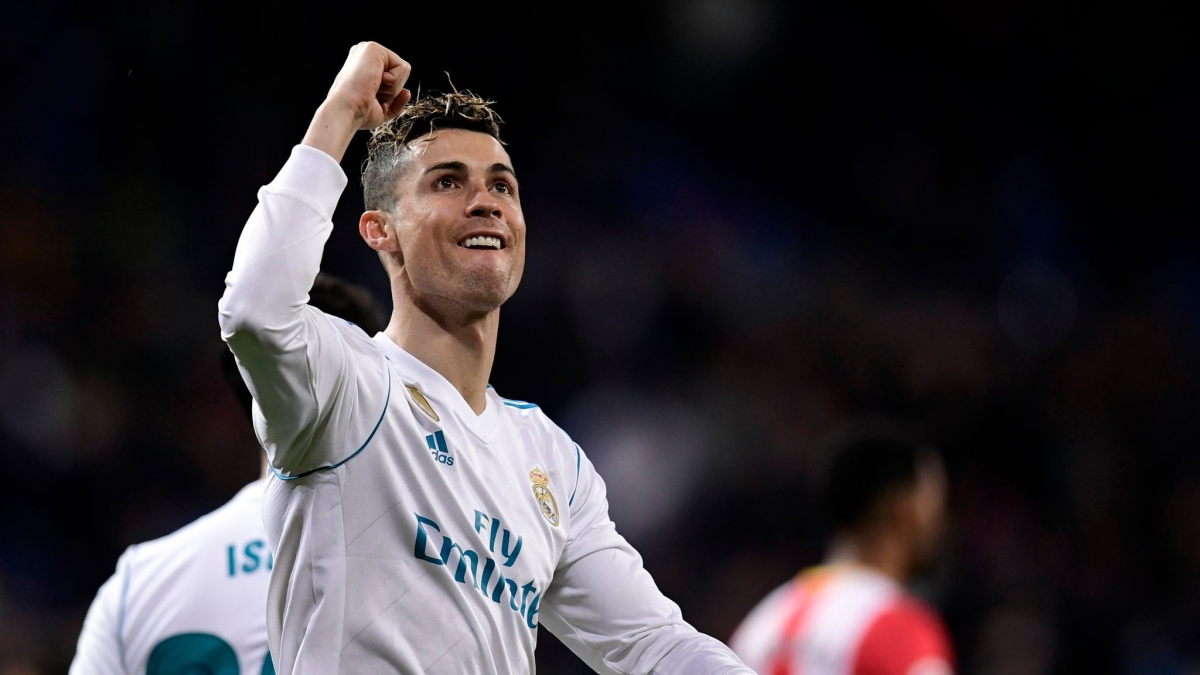 Ronaldo ghi 4 bàn trong trận đấu Real thắng Girona 6-3 cách đây 4 năm. (Ảnh: Getty).