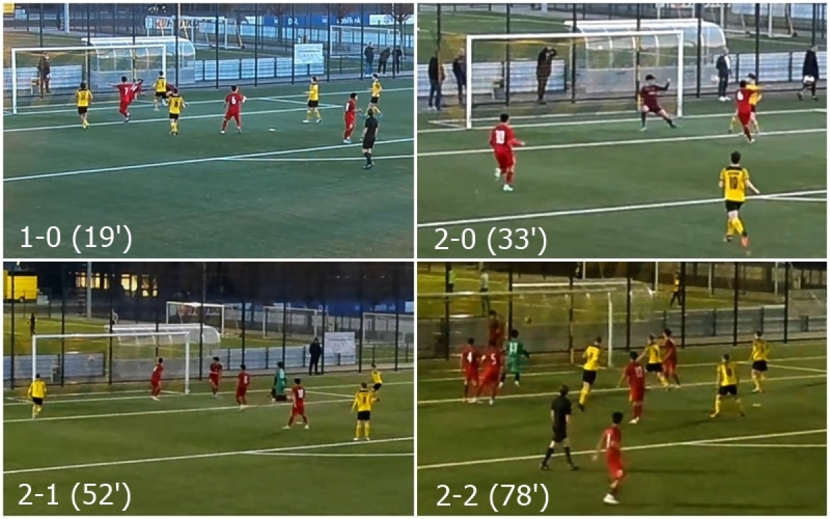 U17 Việt Nam hòa 2-2 với U16 Dortmund