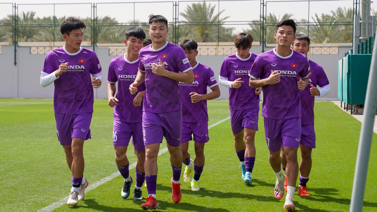 U23 Việt Nam tích cực tập luyện chuẩn bị cho trận đấu với U23 Croatia (Ảnh: VFF).