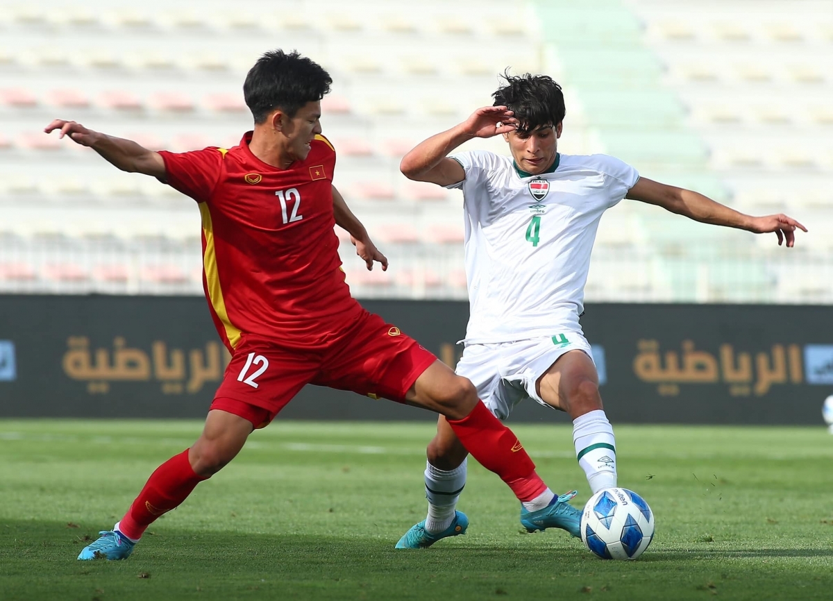 U23 Việt Nam chơi chắc chắn nhưng thiếu đột biến trong trận ra quân. (Ảnh: LĐBĐ Iraq)