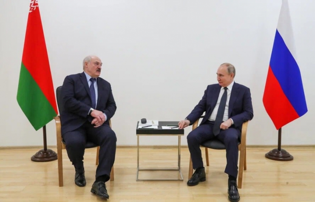 Tổng thống Belarus A.Lukashenko và Tổng thống Nga V.Putin (nguồn: Tass)