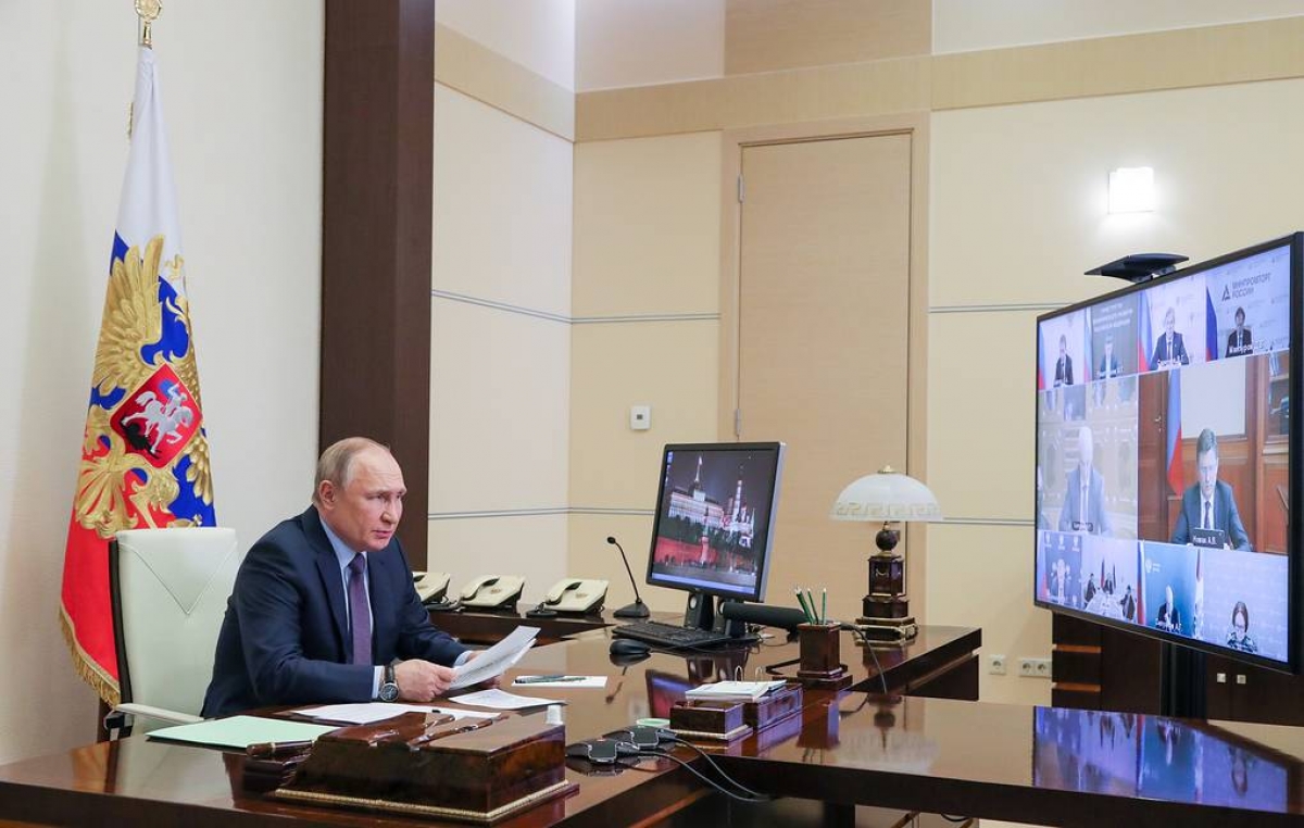 Tổng thống Nga V.Putin tại cuộc họp về phát triển ngành dầu khí. (Ảnh: Tass)