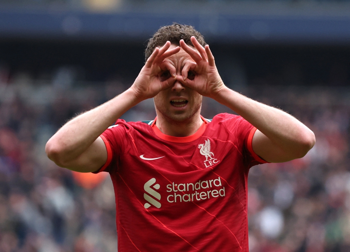 Jota quân bình tỷ số 1-1 cho Liverpool nhưng niềm vui của đội khách không kéo dài lâu. (Ảnh: Reuters).