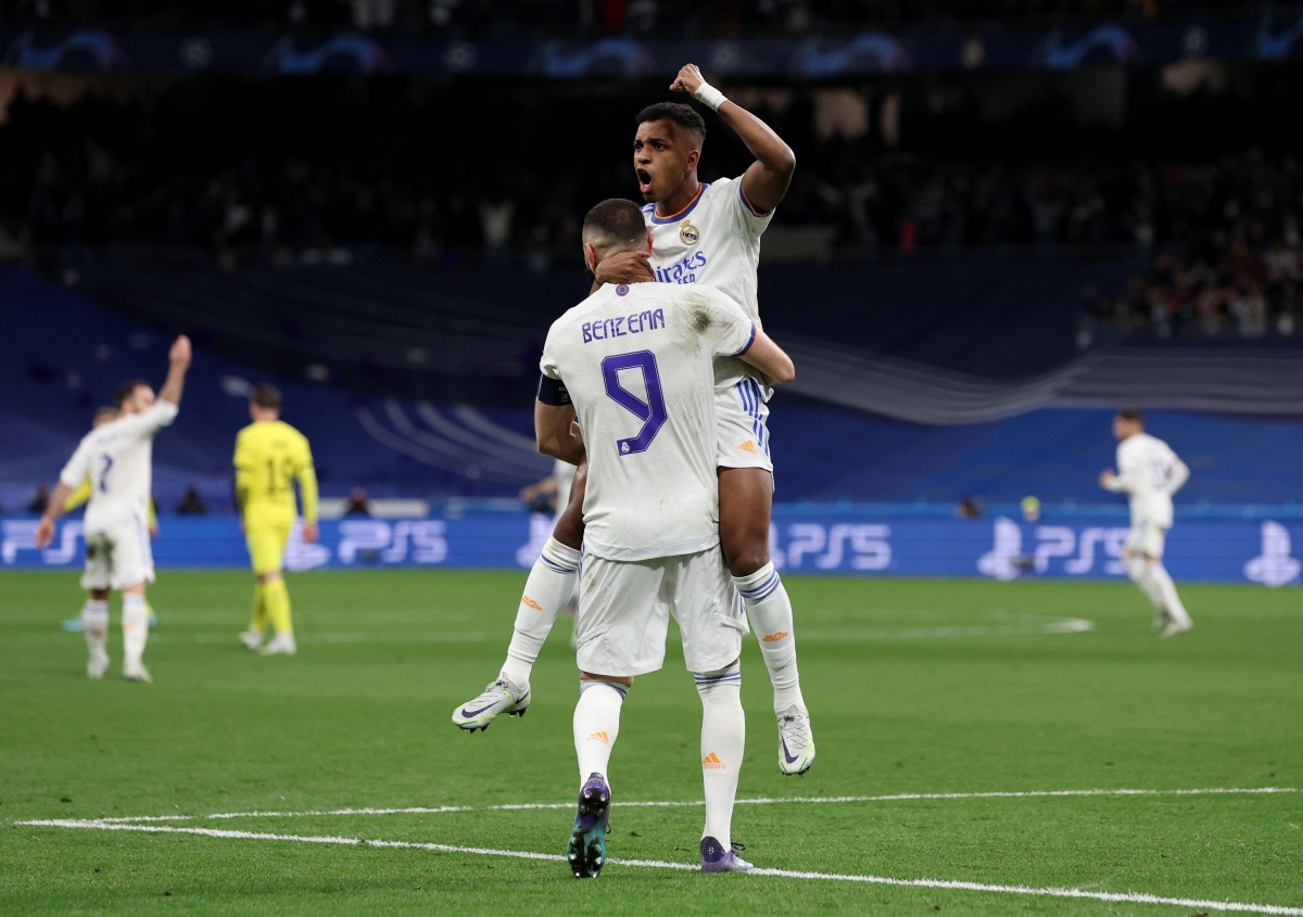 Rodrygo ăn mừng bàn thắng (Ảnh: Reuters).