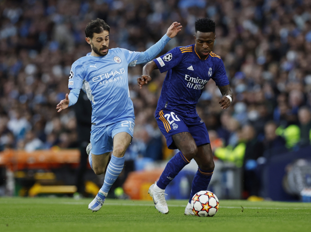 Man City đang chơi áp đảo Real Madrid (Ảnh: Reuters).