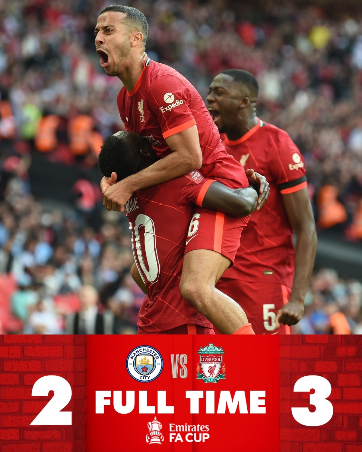 Liverpool thắng kịch tính Man City ở bán kết FA Cup. (Ảnh: LFC)