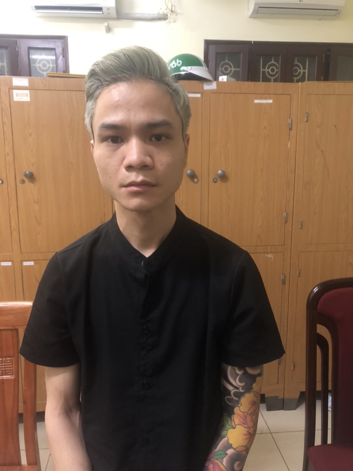 Đối tượng Vinh tại cơ quan công an
