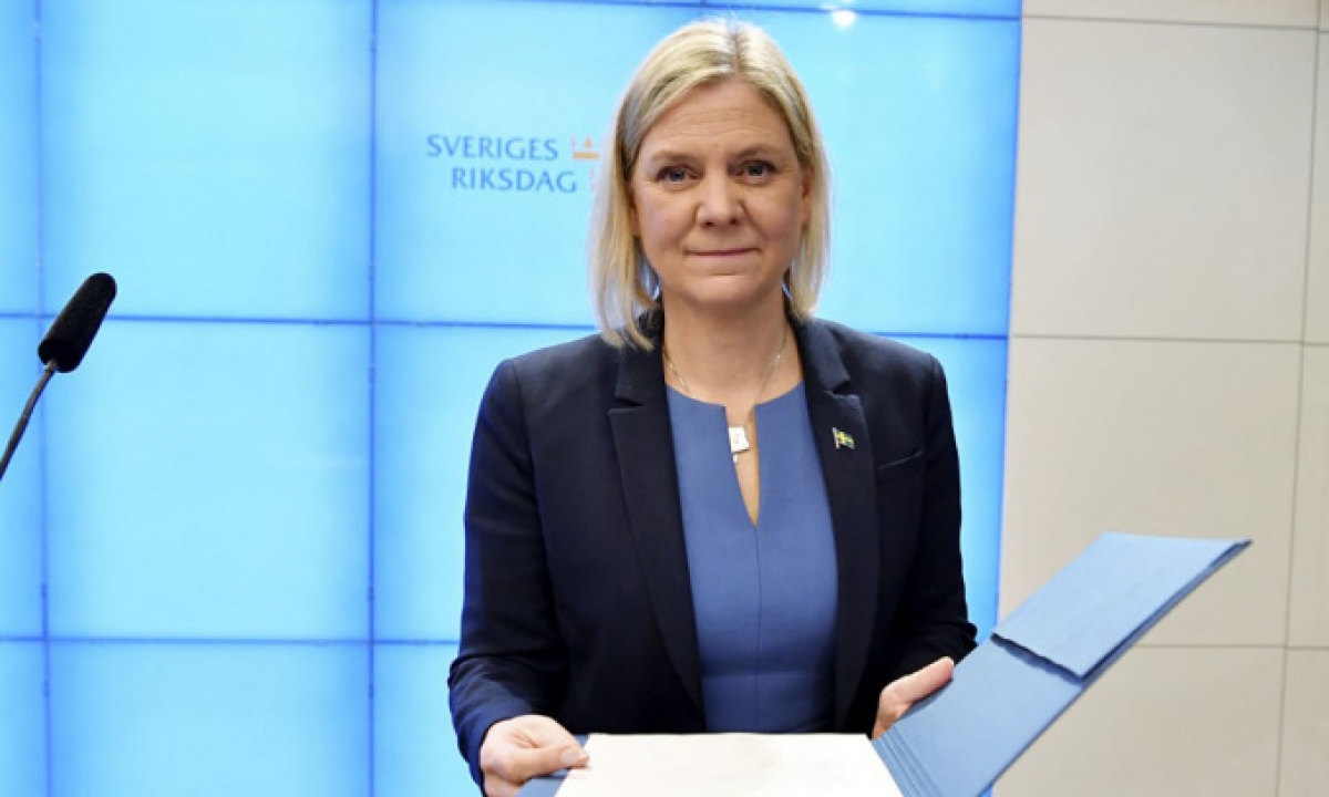 Thủ tướng Thụy Điển Magdalena Andersson. Ảnh: AFP