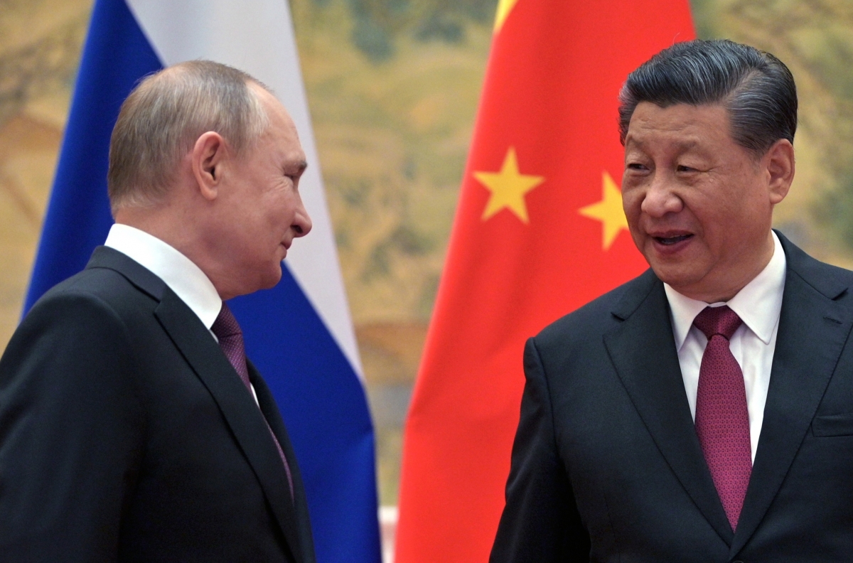 Tổng thống Nga Vladimir Putin và Chủ tịch Trung Quốc Tập Cận Bình. Ảnh: Reuters