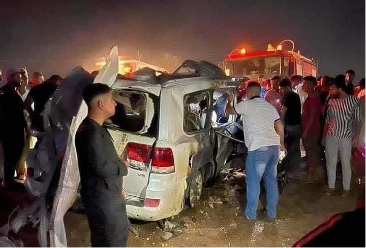 Hiện trường vụ tai nạn giao thông tại Iraq. Ảnh: Archyde