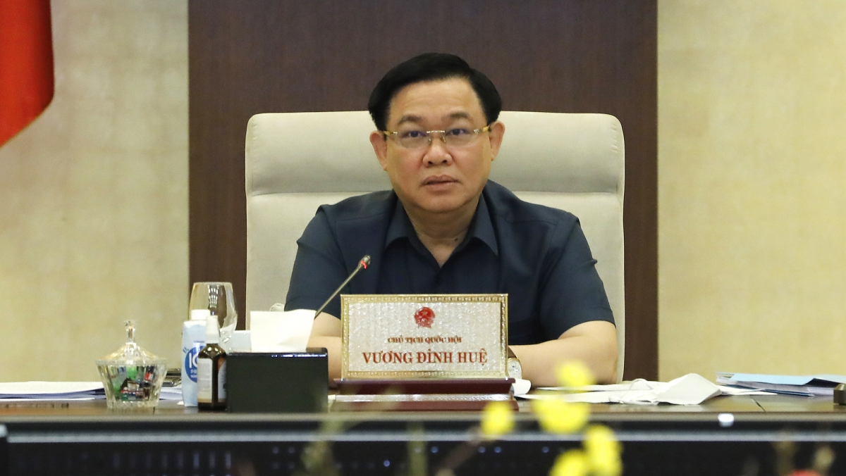 Chủ tịch Quốc hội Vương Đình Huệ phát biểu tại phiên thảo luận