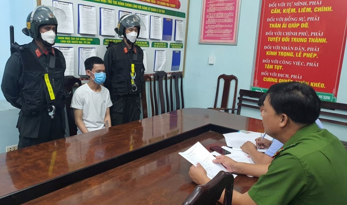 Nguyễn Quốc Anh tại cơ quan công an