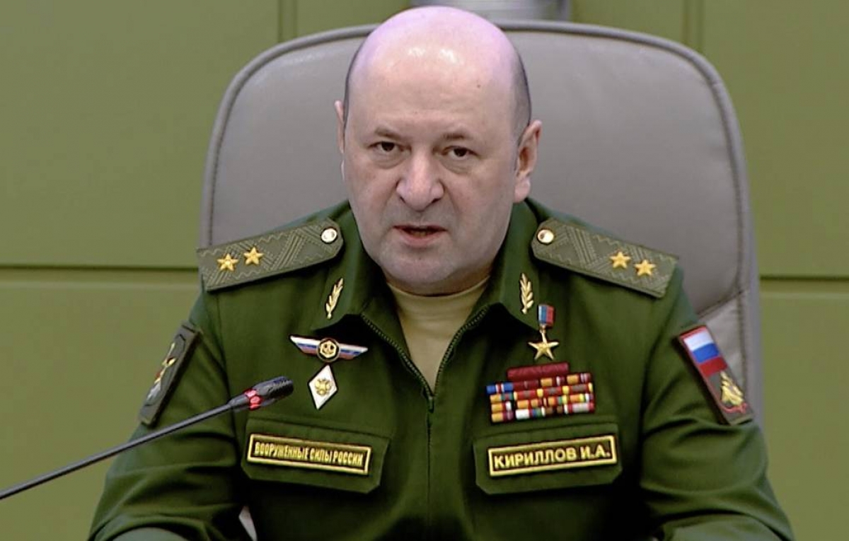 Ông Igor Kirillov, người đứng đầu Lực lượng phòng vệ phóng xạ, hóa học và sinh học của Nga. Ảnh: Bộ Quốc phòng Nga