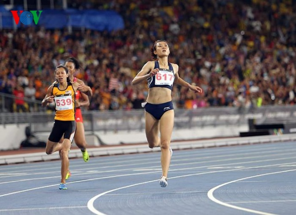 Hình ảnh Tú Chinh thi đấu ở SEA Games 29 năm 2017 tại Malaysia.