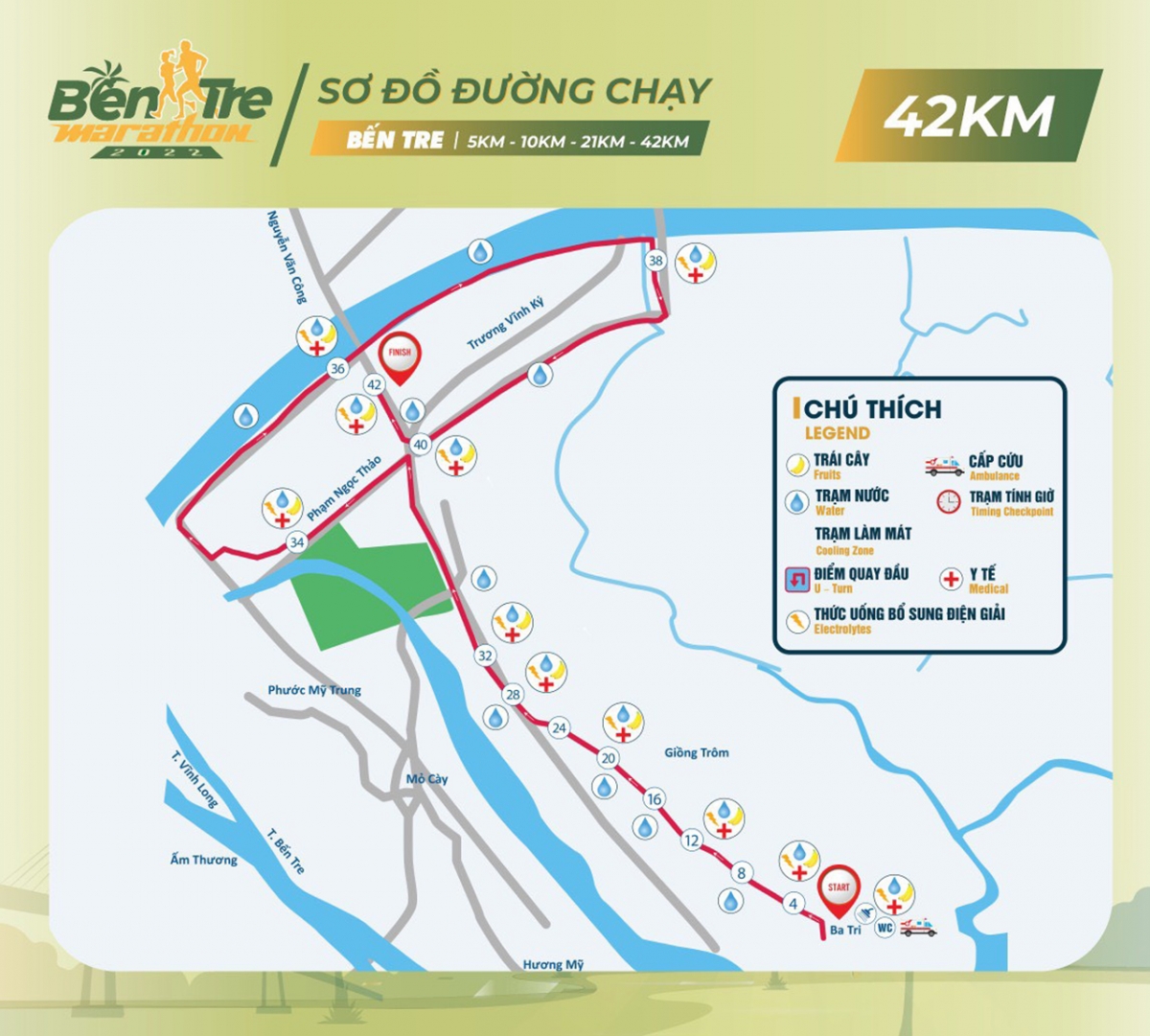 Lộ trình cung đường 42km.