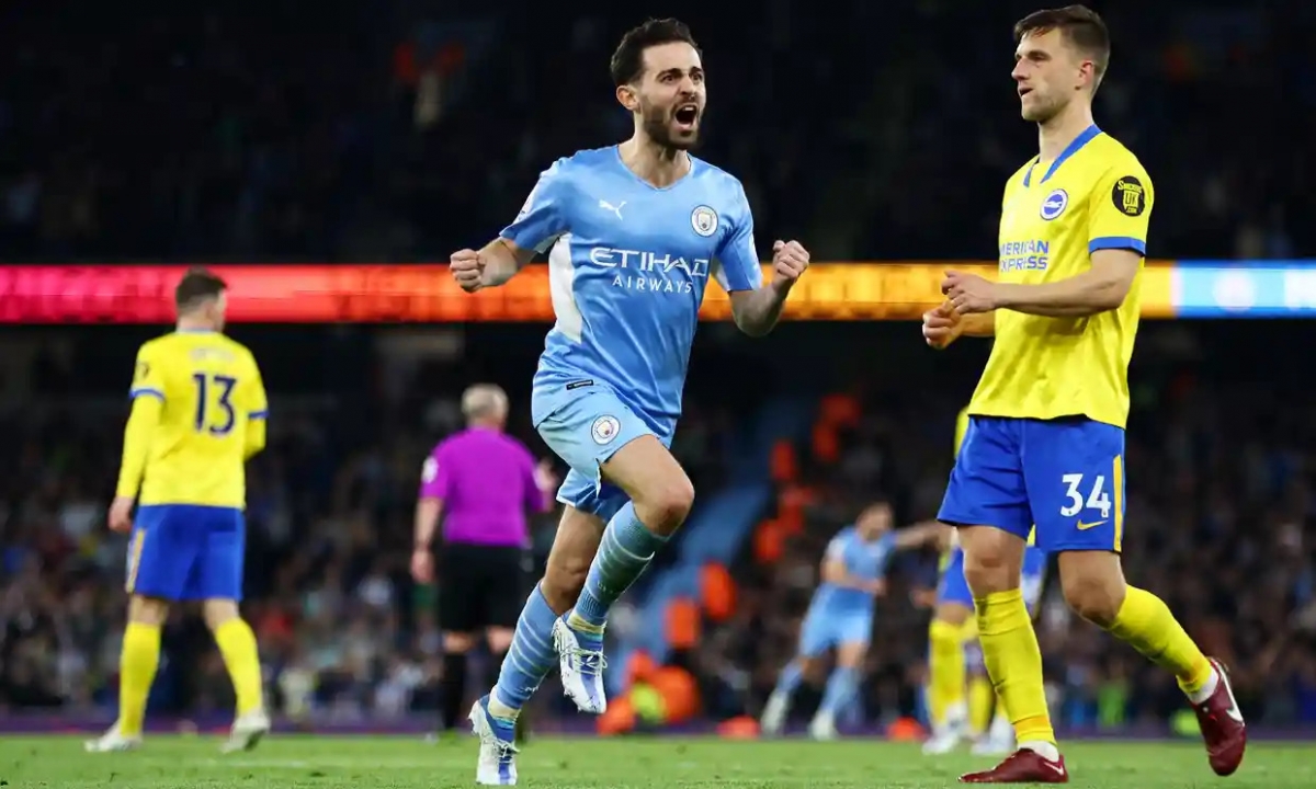 Man City giành trọn 3 điểm trong cuộc tiếp đón Brighton. (Ảnh: Getty)