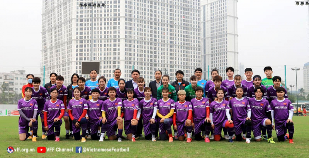 ĐT nữ Việt Nam tập huấn Hàn Quốc trước khi dự SEA Games 31. (Ảnh: VFF). 