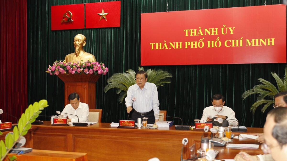 Trưởng Ban Nội chính Trung ương Phan Đình Trạc phát biểu tại buổi làm việc