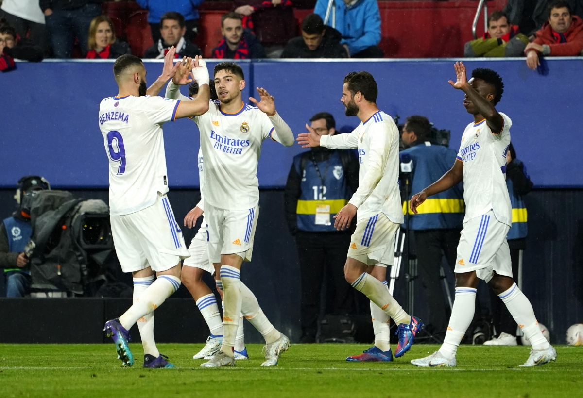 Các cầu thủ Real ở rất gần chức vô địch La Liga. (Ảnh: Reuters).