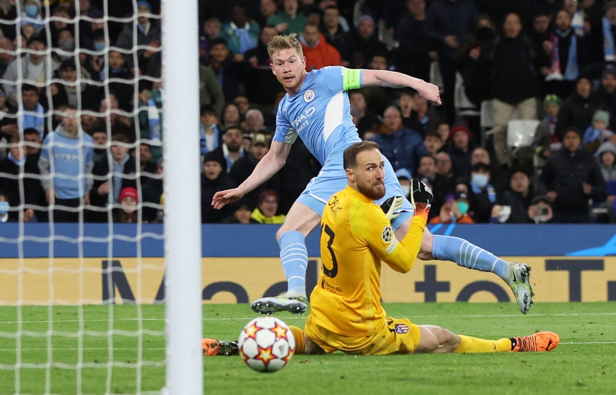 De Bruyne ghi bàn duy nhất giúp Man City hạ Atletico 1-0. (Ảnh: Reuters). 